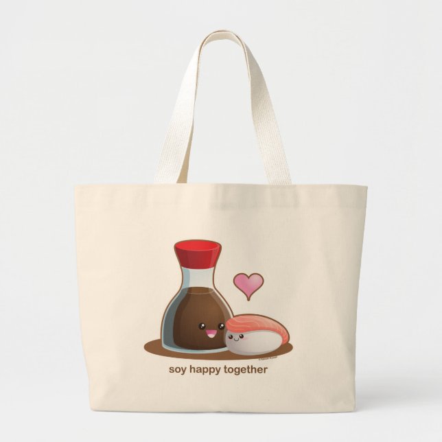 Soy Happy Large Tote Bag (Front)
