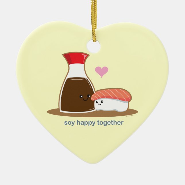 Soy Happy Together Ceramic Ornament (Front)