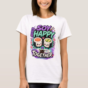 Soy Happy Together – Cute Kawaii Sushi Couple T-Shirt