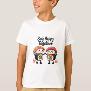 Soy happy together Sushi Kawaii Japanese Food  T-Shirt