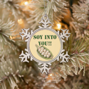Soy Into You: A Vegan Love Story, Snowflake Pewter Christmas Ornament
