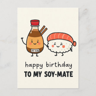Soy-Mate Birthday Card – Cute Sushi & Soy Sauce