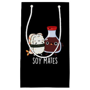 Soy Mates Funny Soy Sauce Pun Dark BG Small Gift Bag