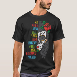 Soy Mujer Latina Sugar Skull Women Cinco De Mayo H T-Shirt