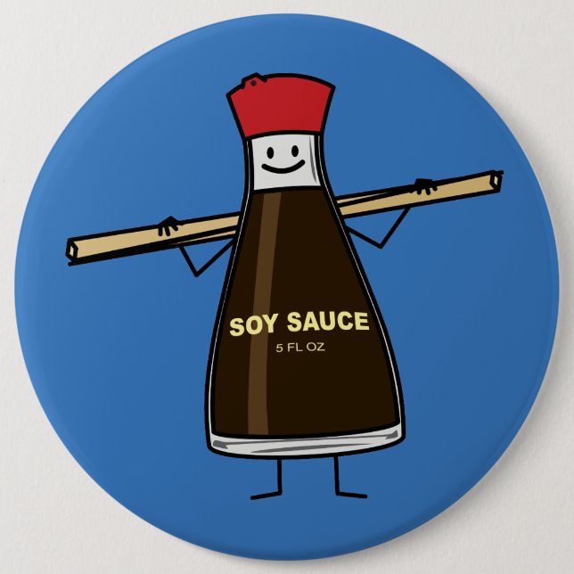 Soy Sauce Bottle condiment Asian chopsticks 6 Inch Round Button (Front)