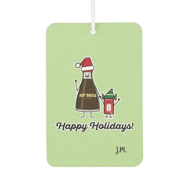 Soy Sauce Bottle Packet kid child Christmas Santa Air Freshener (Front)