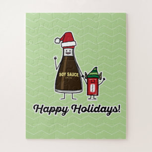 Soy Sauce Bottle Packet kid child Christmas Santa Jigsaw Puzzle