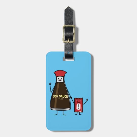 Soy Sauce Bottle Packet kid child condiment Asian Luggage Tag