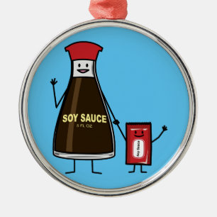 Soy Sauce Bottle Packet kid child condiment Asian Metal Ornament