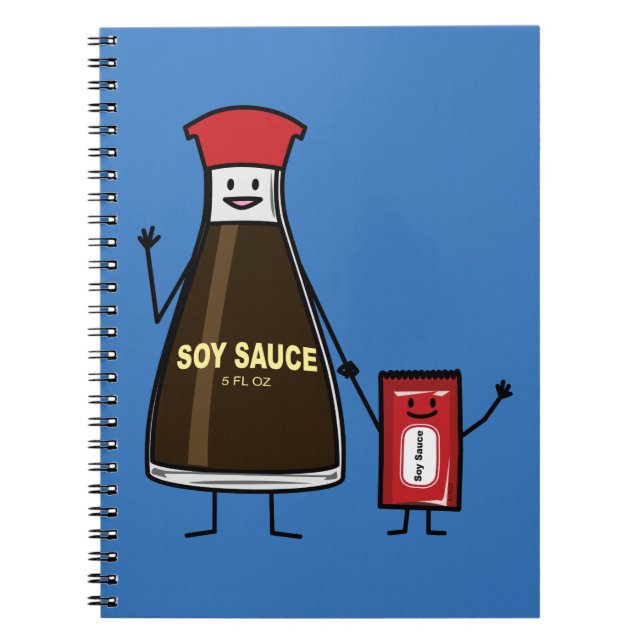 Soy Sauce Bottle Packet kid child condiment Asian Notebook (Front)