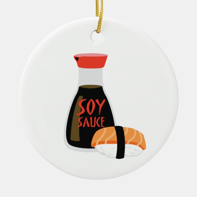 Soy Sauce Ceramic Ornament (Front)