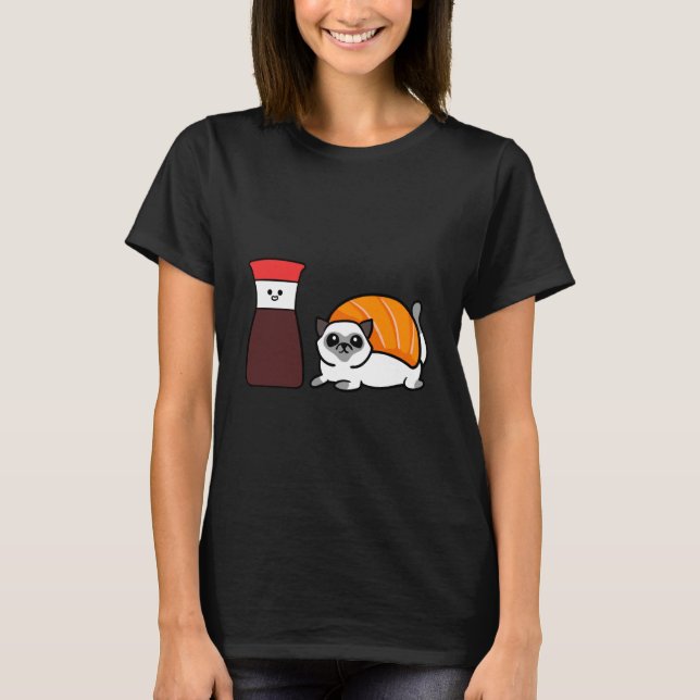 Soy Siamese Cat Sushi T-Shirt (Front)