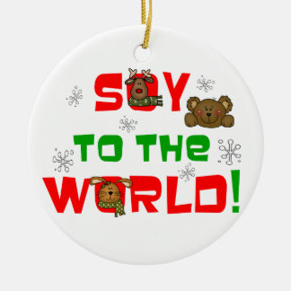 Soy to the World Christmas Ceramic Ornament