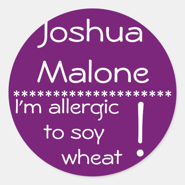 Soy Wheat Allergy Label (Front)