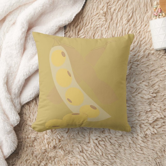 Soybeans Throw Pillow (Blanket)