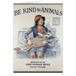 Soyez aimable avec des animaux - poster vintage