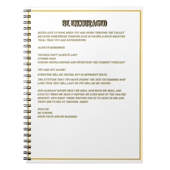 Soyez encouragé Journal (Devant)