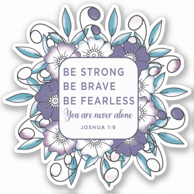 Soyez fort courageux sans peur - Sticker Verse Bib (Devant)