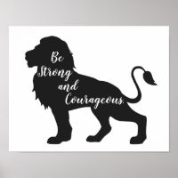 Soyez fort et courageux Poster Lion