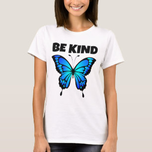 SOYEZ GENTIL BLEU BUTTERFLY LADIES T-SHIRT