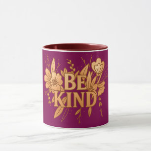 Soyez Gentil Mug Combo Floral Doré Inspirant