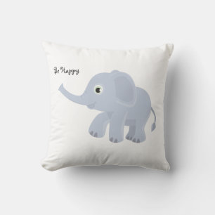 Soyez heureux Lavender Elephant Coussin