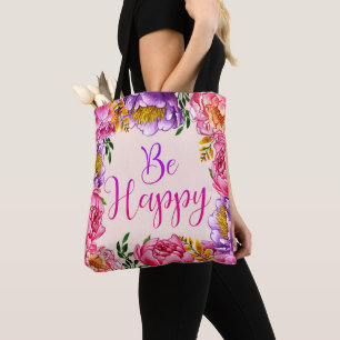 Soyez heureux Sac fourre-tout Peony