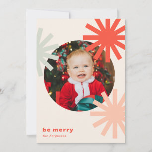 Soyez Joyeux Amusants Rouge Blanc Pompoms Carte de