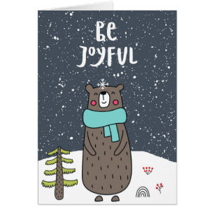 Soyez Joyeux, Belle Illustration Ours, Noël