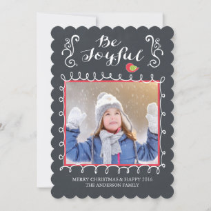 Soyez Joyeux Chalkboard Holiday Carte photo de Noë