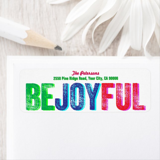 Soyez Joyeux Coloré Letterpress Personnalisé (En situation)