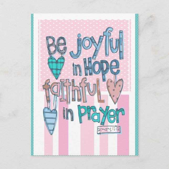 Soyez Joyeux dans Faith Pink Carte postale (Devant)