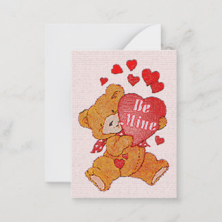 Soyez le mien Teddy Bear Valentine Mini cartes enf
