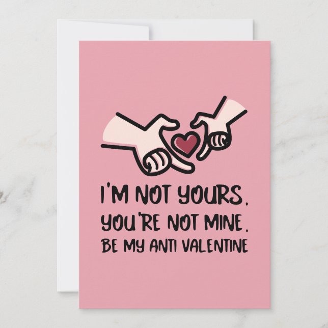 Soyez ma carte anti-Valentin - Coeur (Devant)