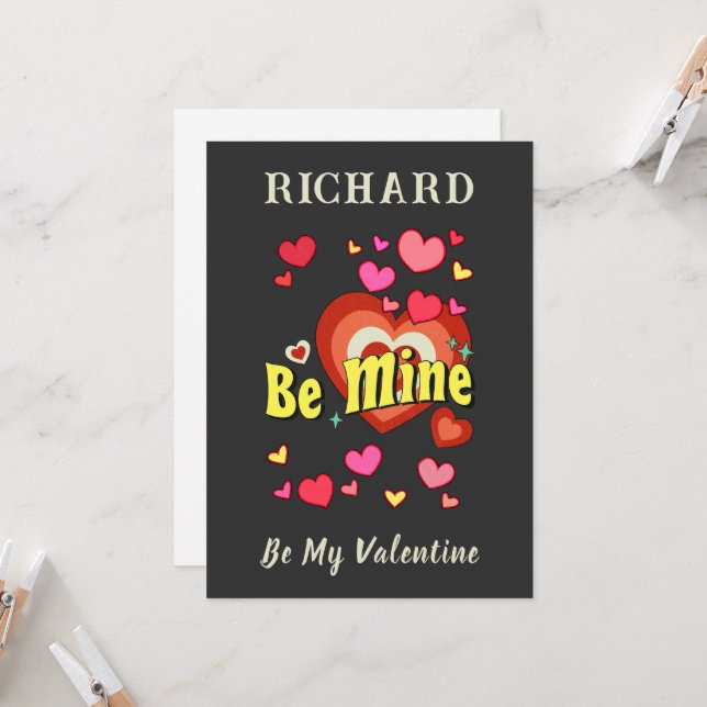 Soyez ma carte Saint Valentin personnalisée (Devant/Arrière en situation)