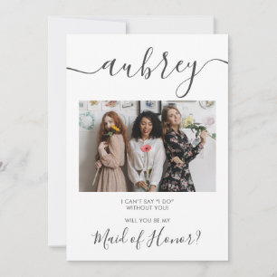 Soyez Ma Fille D'Honneur Photo Invitation Moderne