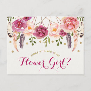Soyez ma fille Fleur Rustique Boho Floral Carte de