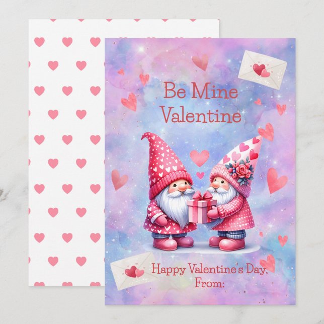 Soyez Mienne Valentine Gnomes Appartement Carte Va (Devant / Derrière)