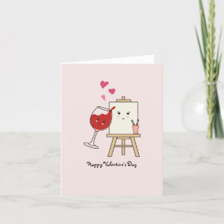 Soyez Mine Valentines Cartes Vin Et Peinture Carte