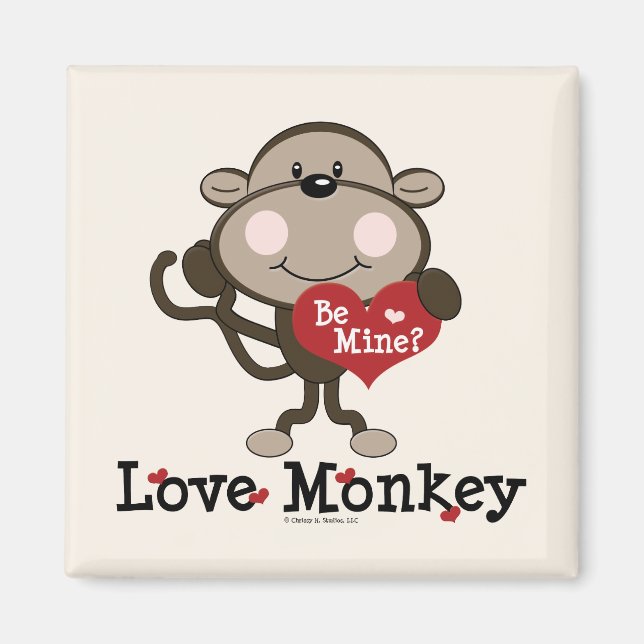 Soyez mon amour singe Saint Valentin Magnet (Devant)