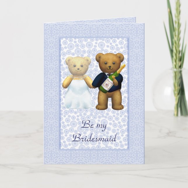 Soyez mon invitation bleu de couples d'ours de (Devant)