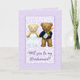 Soyez mon invitation lilas de couples d'ours de