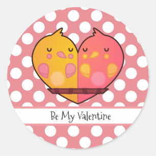 Soyez mon Sticker rond Inséparables Valentine