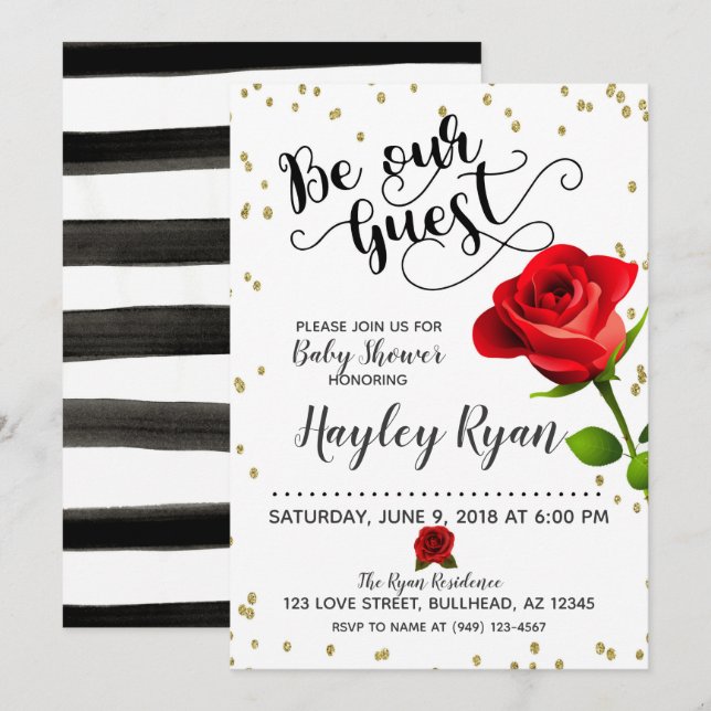 Soyez Notre Invité Baby shower Invitation (Devant / Derrière)