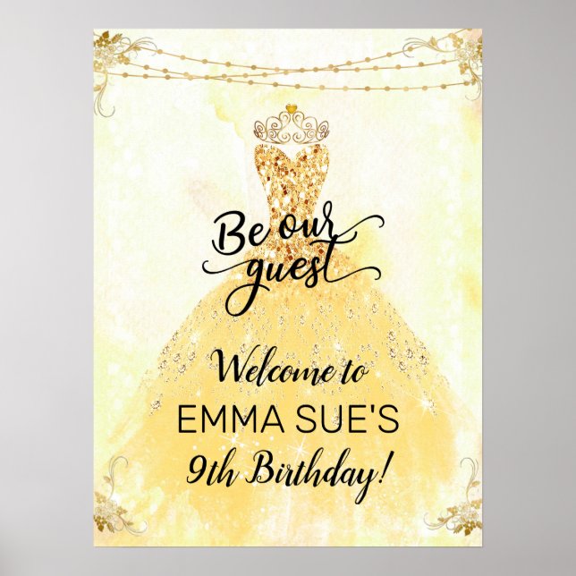 Soyez notre invité Princesse Affiche de bienvenue  (Devant)