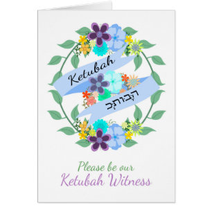 Soyez notre témoin de Ketubah avec les fleurs et