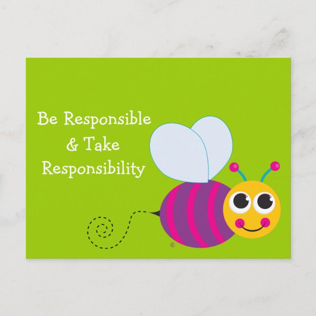 Soyez responsable Carte Bee (Devant)