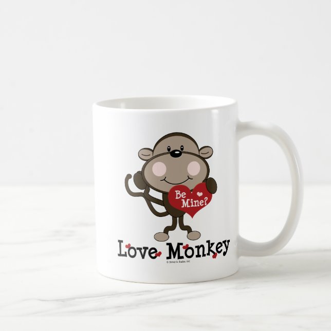 Soyez tasse de Valentine de singe d'amour de mine (Droite)