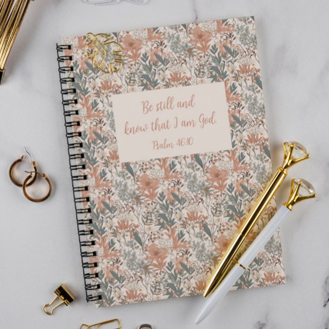 "Soyez toujours et sachez que je suis Dieu" Carnet ("Be Still and Know that I am God" Floral Notebook)