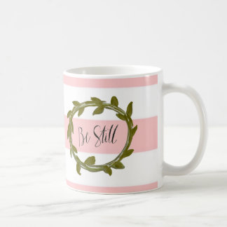 "Soyez toujours" tasse rose et blanche de rayure